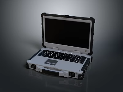 Rugged Electronic Appliance Laptop With Black Display Sturdy Case And Durable Design 3d model