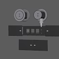 Modern Grey Wall Electrical Switches With USB Ports Power Outlets And Control Panels
