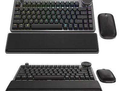 Ergonomic Mechanical Keyboard With RGB Backlight Mouse And Wrist Rest Set 3d model