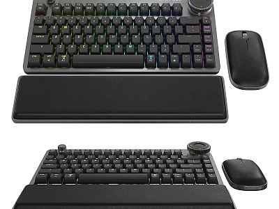 Modern keyboard color backlit keyboard wireless mouse 3d model