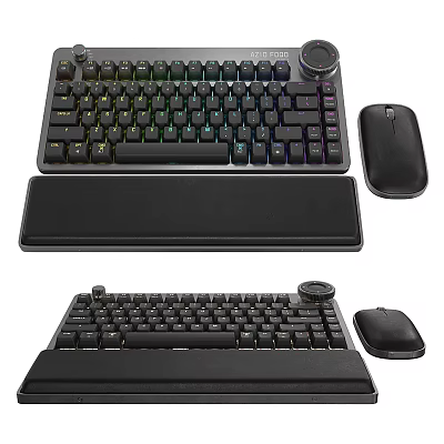 Ergonomic Mechanical Keyboard With RGB Backlight Mouse And Wrist Rest Set 3d model