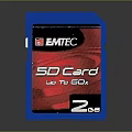 EMTEC SD Card With 2GB Storage Up to 60x Speed Blue Red Design