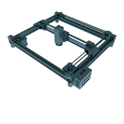 Black 3D Printer Frame With Metal Structure And Mechanical Components 3d model