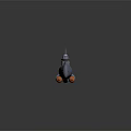 Modern Gray Military Submarine Featuring Missile And Blue Light Structure