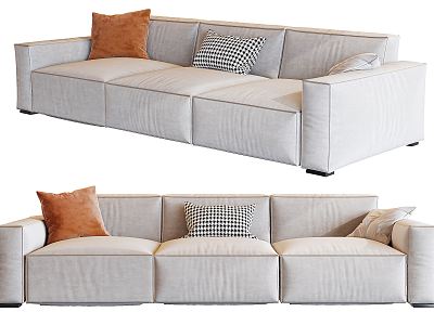 Modern three-seat sofa multiplayer sofa model