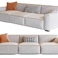 Modern three-seat sofa multiplayer sofa 3d model