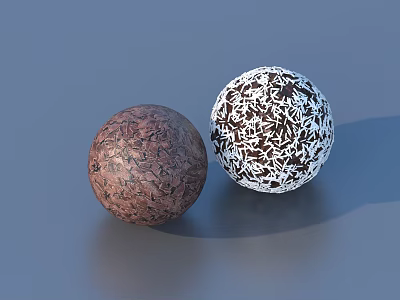 Delicious Coconut And Chocolate Balls With Crunchy Texture Snack Treats 3d model