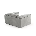Modern Single Sofa with Soft Gray Fabric Upholstery and Comfortable Armrest Design 3d model