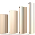 Stylish Modern Vertical Striped Dark Radiators In Different Sizes For Home Heating
