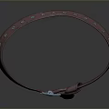 Burgundy Leather Belt With Adjustable Strap Metal Buckle Rivets And Metal Tip