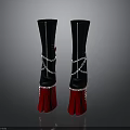 Stylish Black Red Boots With Chain And Tassel Details For Daily Use
