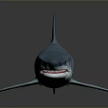 Sleek Blue Shark Swimming Gracefully in Ocean Waters with Sharp Fins and Smooth Skin