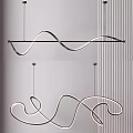 Modern Curved Metallic Pendant Light Design With Flowing Lines For Interior Spaces