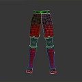 Red and Black Gradient Sports Pants with Knee Pads for Daily Living Essentials