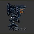 Futuristic Robotic Character With Blue Glowing Lights Circular Core And Complex Limbs