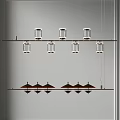 Modern Chandelier With Multiple Glass Pendants And Metal Linear Frame Design 3d model