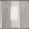 Elegant Modern Linen Blend Curtains With Pleated Design And Sheer Inner Layer For Living Room