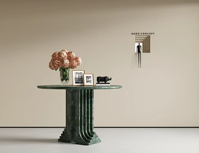 In ancient times, the quiet end view table end view bar case porch cabinet floral ornaments combination 3d model
