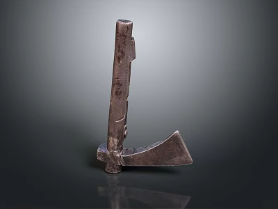 Ancient Hand Forged Metal Axe Weapon With Wooden Handle And Sharp Blade 3d model Ancient Hand Forged Metal Axe Weapon With Wooden Handle And Sharp Blade 3d model