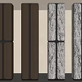 Modern Column Design Featuring Wooden And Marble Patterned Panels With Vertical Lines 3d model