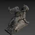 Game and Movie Fantasy Character Black Winged Mythical Creature Sculpture with Detailed Texture