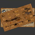 Rustic Open Wooden Crate With Slatted Design And Natural Wood Texture