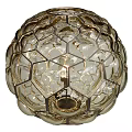 Modern Decorative Table Lamp With Hexagonal Glass Panels And Spherical Design