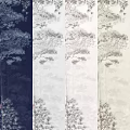 Traditional Ink Painting Artwork Featuring Pine Trees And Colorful Birds On Branches