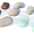 Pebbles decorative stone 3d model