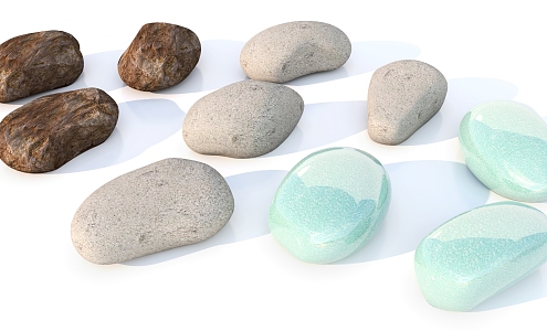 Pebbles decorative stone 3d model