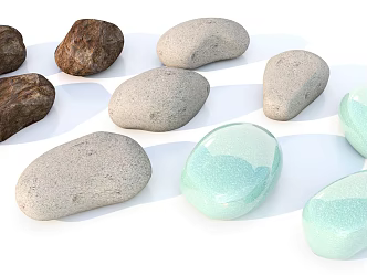 Pebbles decorative stone 3d model