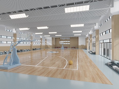 Modern Basketball Hall Indoor Basketball Court 3d model