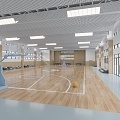 Modern Basketball Hall Indoor Basketball Court 3d model