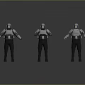 Group of Robotic Warriors In Silver Black Armor Standing In Formation