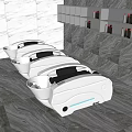 Modern White Massage Beds With Sleek Design In Marble Interior And LED Lighting