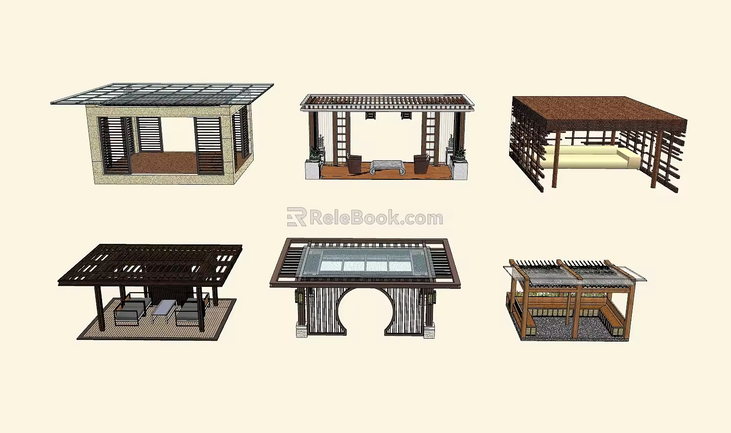 New Chinese Style Pavilion 3d model