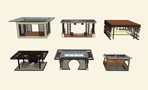 New Chinese Style Pavilion 3d model