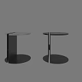 Modern Geometric Side Table Pair With Round White And Black Tops 3d model