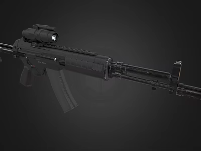 Modern Black Military Rifle With Tactical Scope And Advanced Design Features 3d model