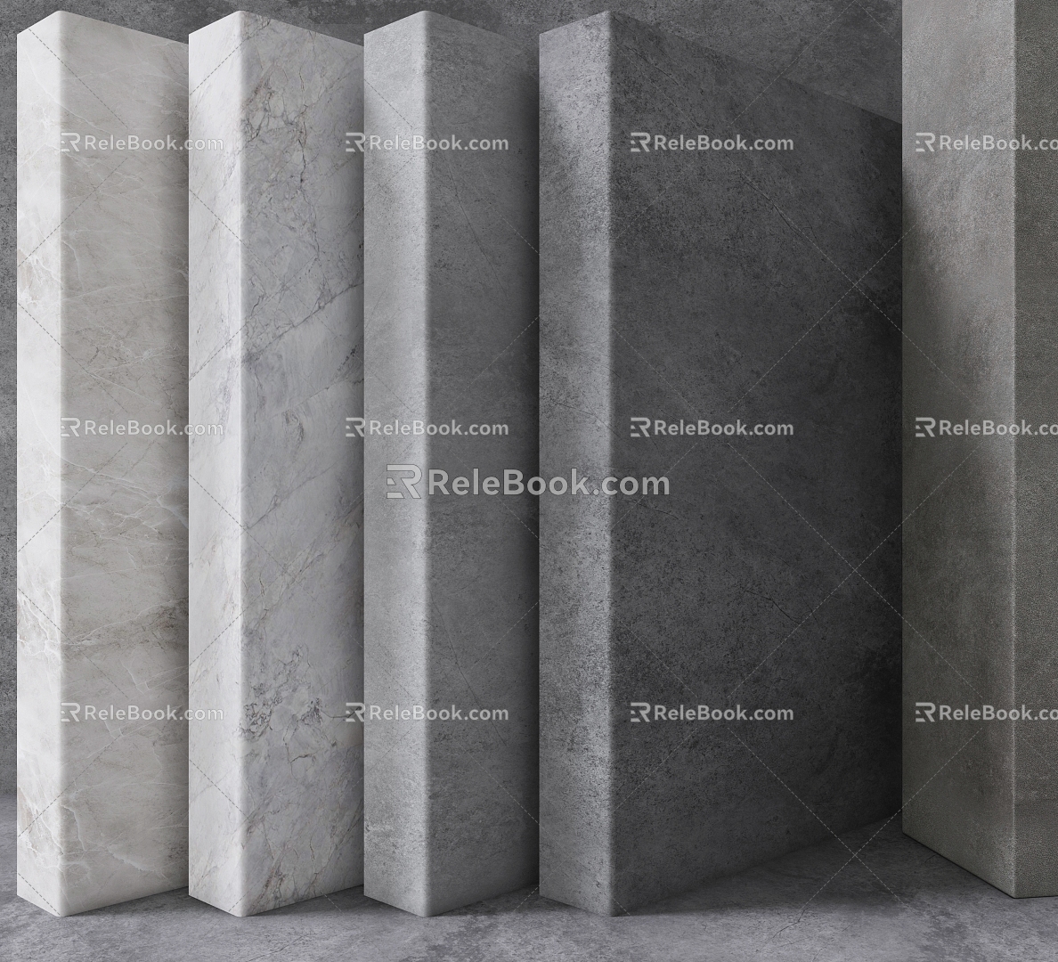 marble art paint tile rock plate 3d model