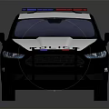 Black And White Police Car With Siren Lights And Exterior Design