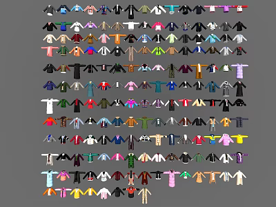 Assorted Colorful Tops Collection With Various Styles And Design Elements 3d model