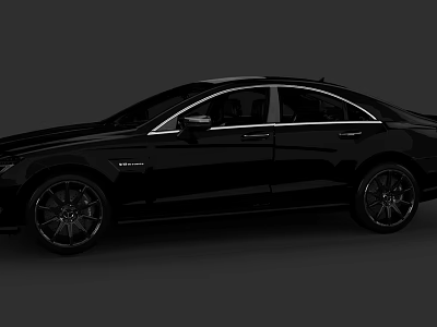 Black Sporty Sedan With Sleek Side Profile And Glossy Alloy Wheels Design 3d model