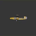 Vintage Yellow Biplane Model Featuring Open Framework And Roundel Markings On Wings