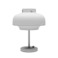 Modern Minimalist Table Lamp With White Lampshade And Metal Base Design