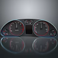 Modern Car Dashboard Featuring Speedometer Tachometer Digital Display And Reflective Panel 3d model