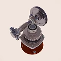 Mechanical Gear Assembly With Metal Components Bearing And Base Plate 3d model