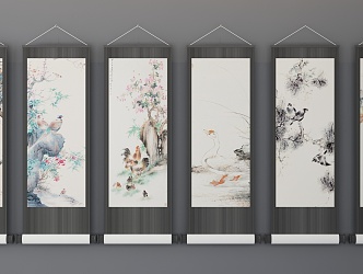 New Chinese Hanging Paintings 3d model