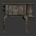 Retro Style Computer Case With Antique Metal Finish Decorative Legs And Round Openings
