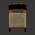 Modern Orange Wooden Single Chair with Beige Cushion Stylish Design Frame